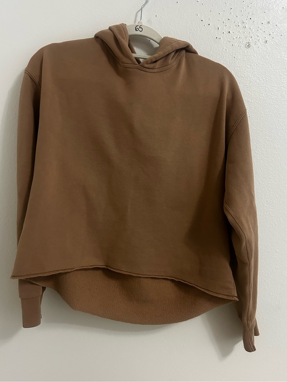Abercrombie and Fitch cropped tan hooded sweatshirt